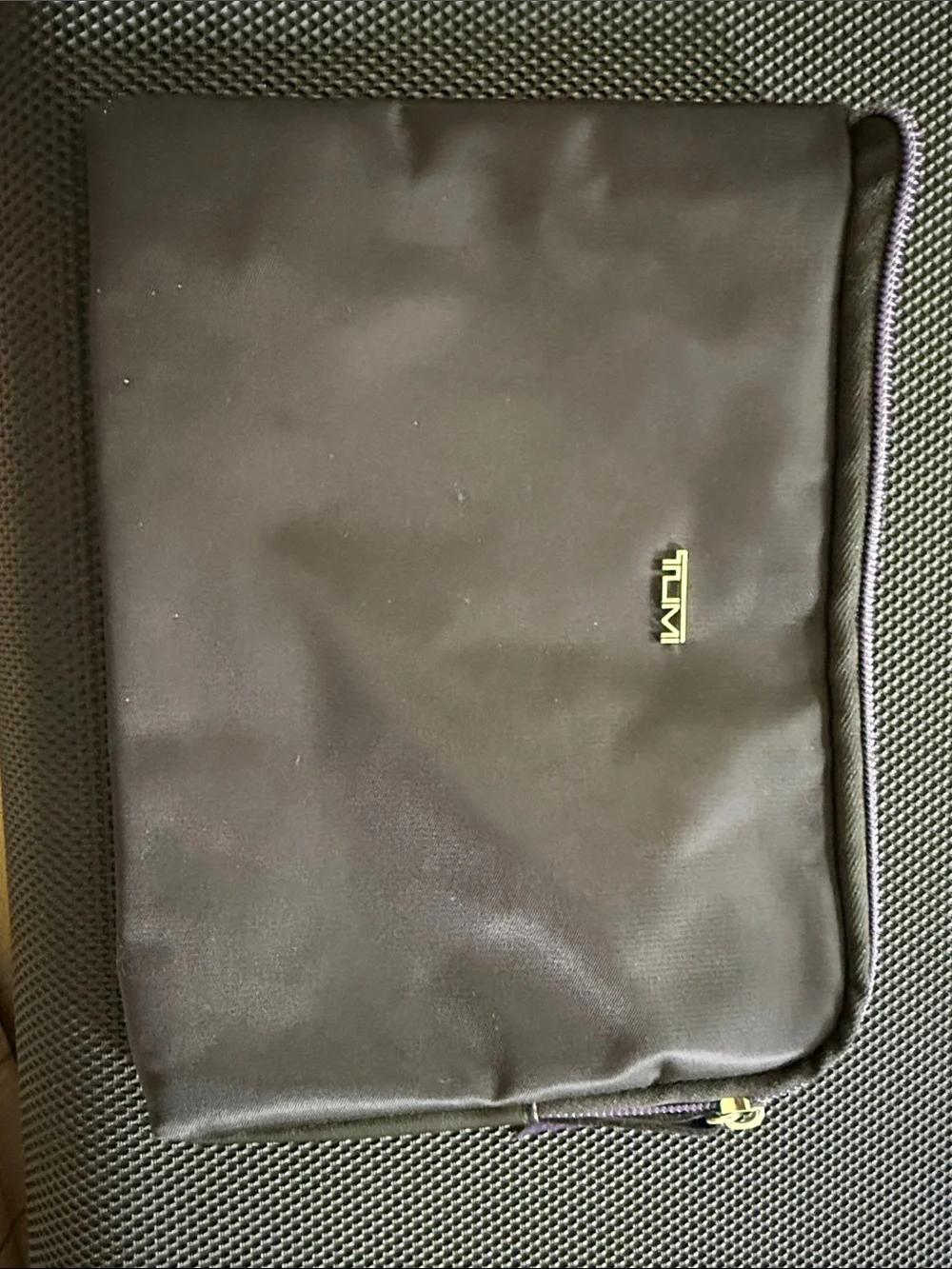 Tumi Black Nylon Compact Makeup Bag
